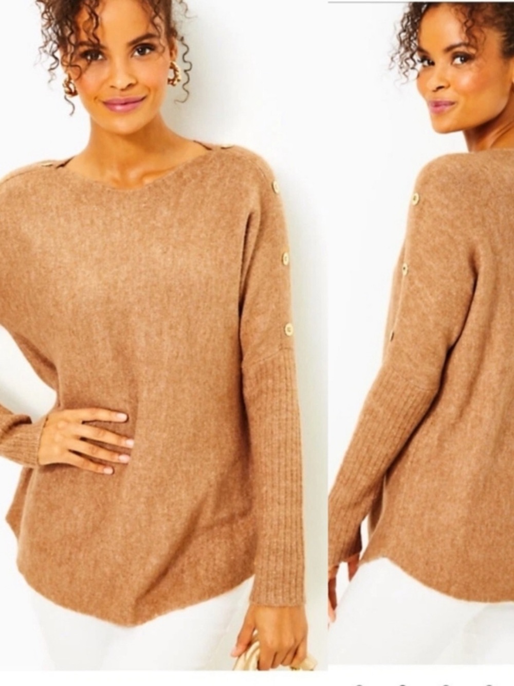 Lilly Pulitzer Arna Pullover Sweater - Heathered Rattan Tan Size L